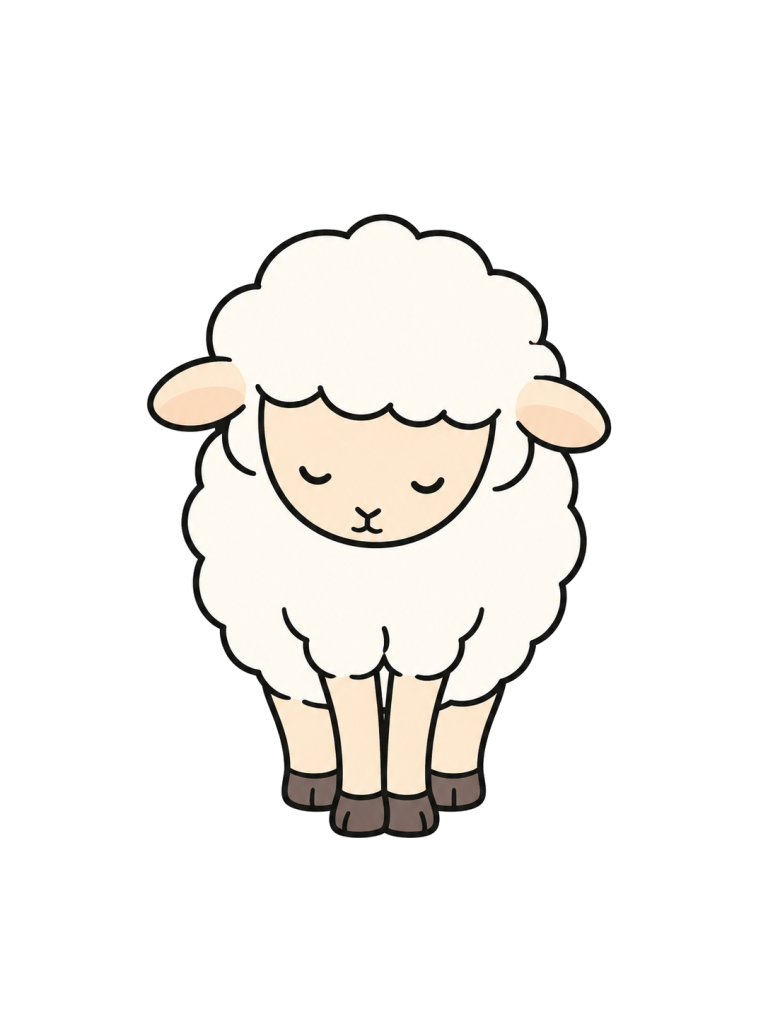 A sheep lowers its head in a bow.