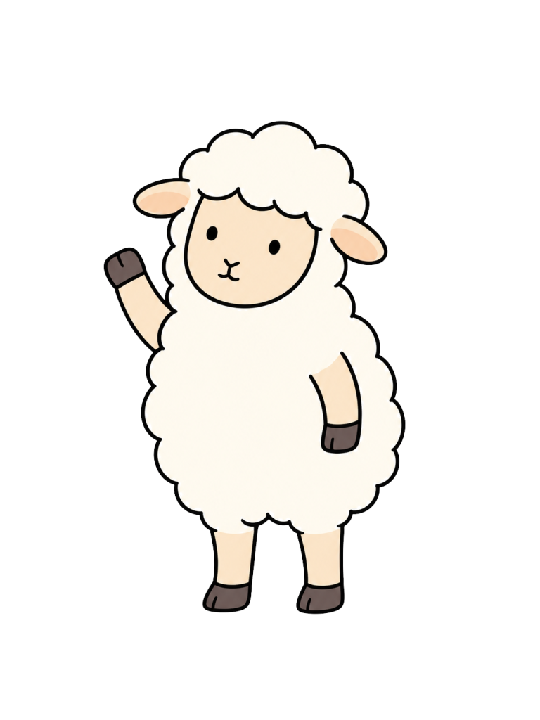 A sheep stands on its hind legs and raises a foreleg in a wave.