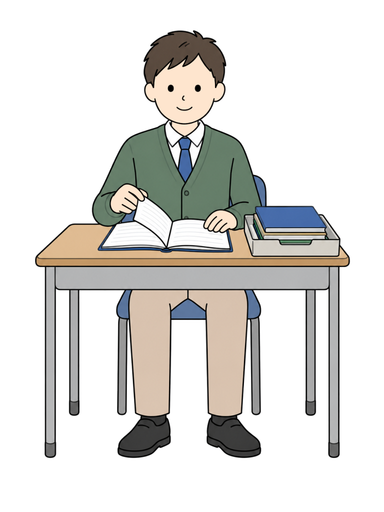 Teacher checking submitted schoolwork