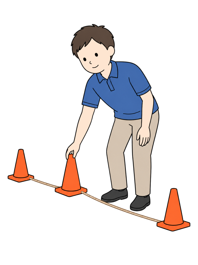 Teacher preparing for sports day
