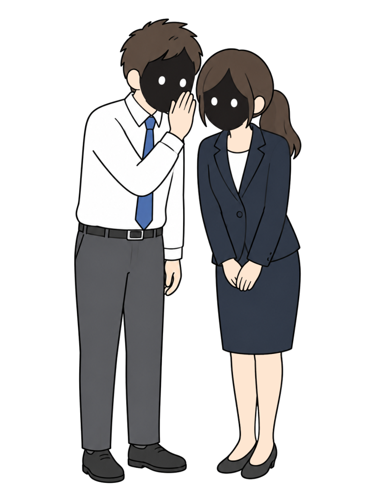Two people secretly plotting together